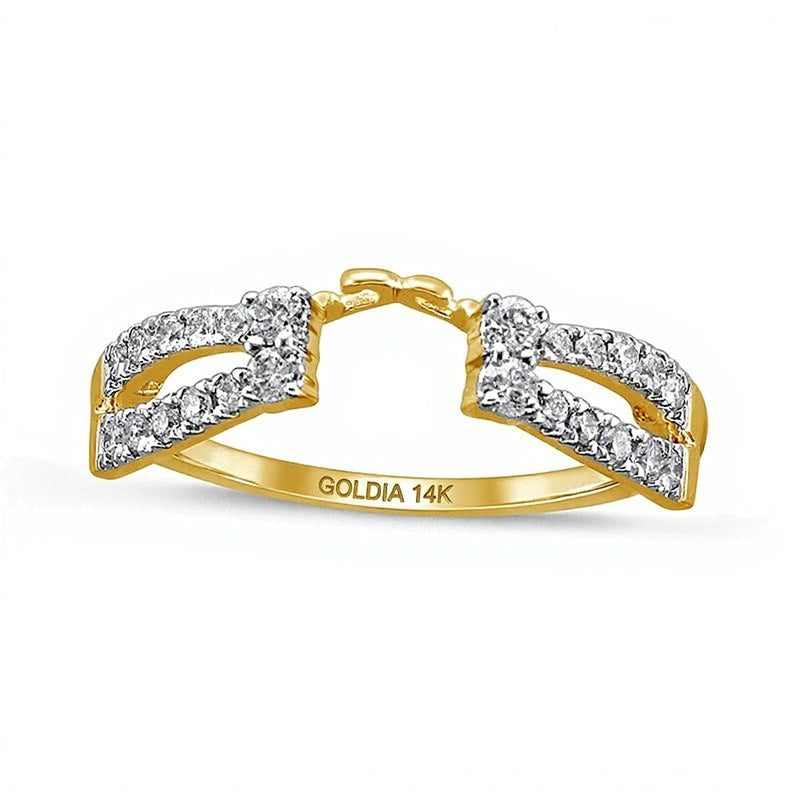 0.33 CT. TW Diamond Split Shank Wrap Solitaire Enhancer in 14K Gold
