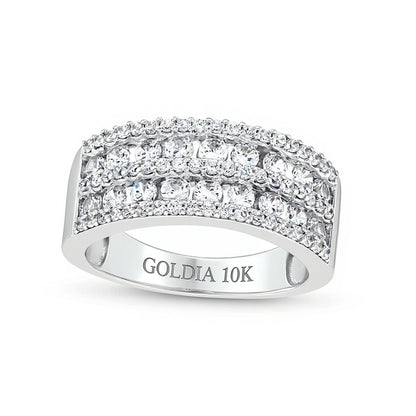 1.0 CT. TW Diamond Multi-Row Band in 10K White Gold