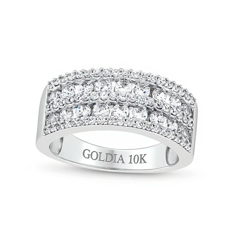 1.0 CT. TW Diamond Multi-Row Band in 10K White Gold