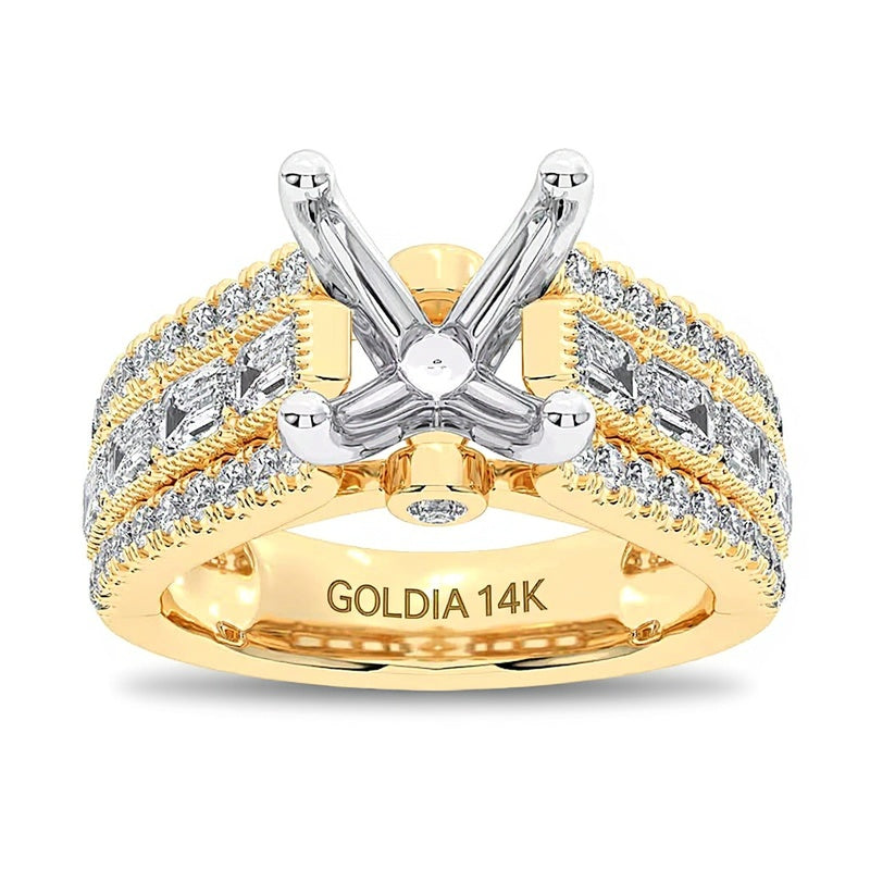 1.75 CT. TW Multi Certifed Lab-Grown Diamond Semi-Mount Setting in 14K Gold (F/VS2)