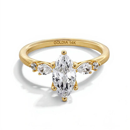 1.25 CT. TW Multi-Shaped Lab-Grown Diamond Five Stone Engagement Ring in 14K Gold (F/VS2)