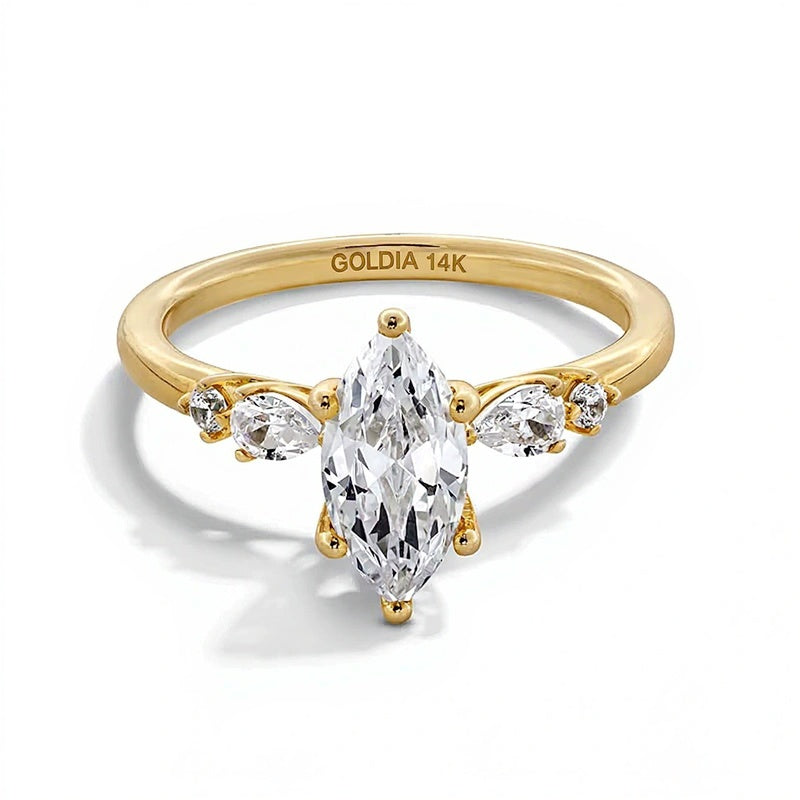1.25 CT. TW Multi-Shaped Lab-Grown Diamond Five Stone Engagement Ring in 14K Gold (F/VS2)