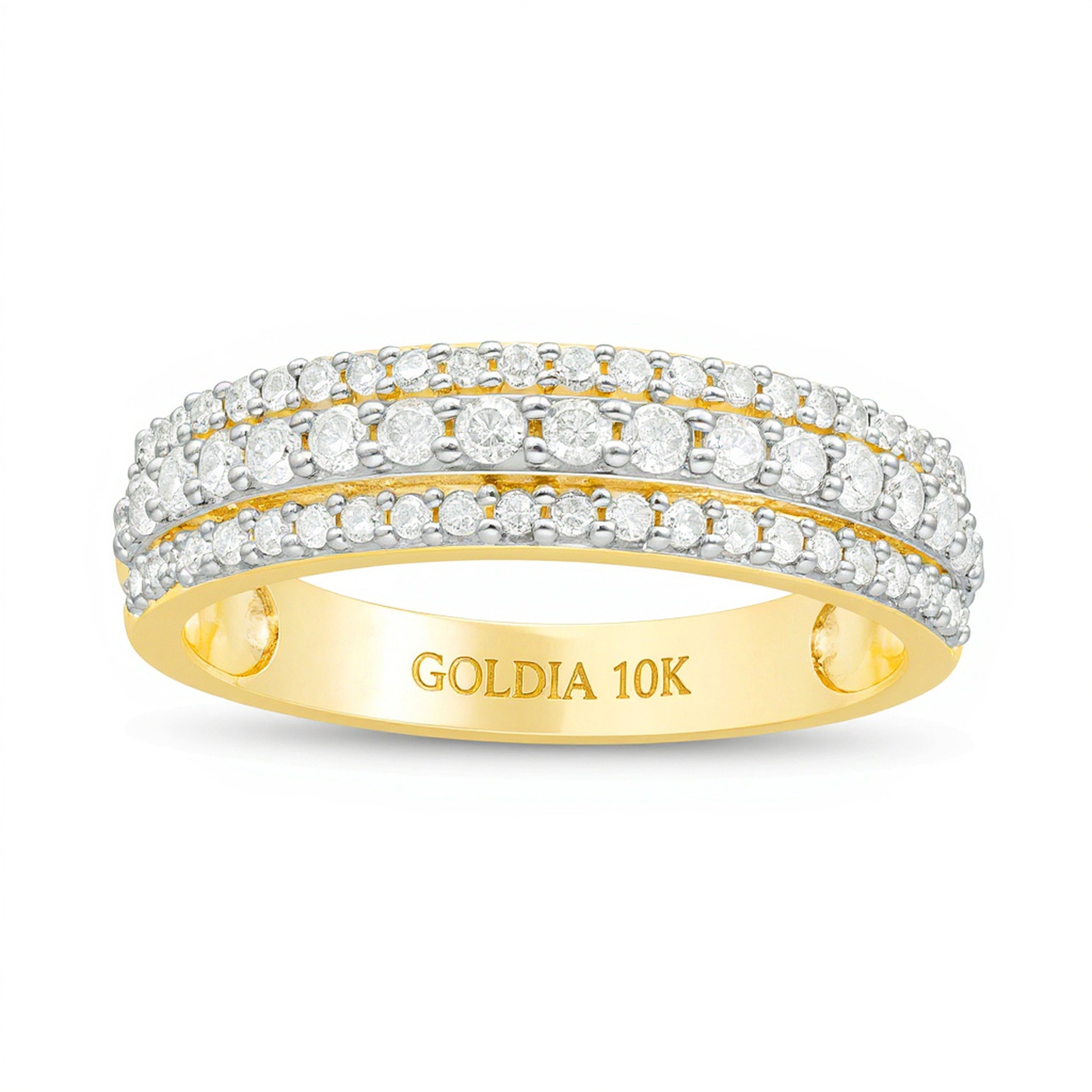 0.5 CT. TW Diamond Multi-Row Band in 10K Gold