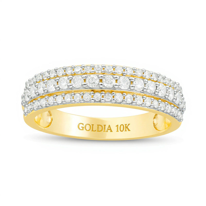 0.5 CT. TW Diamond Multi-Row Band in 10K Gold