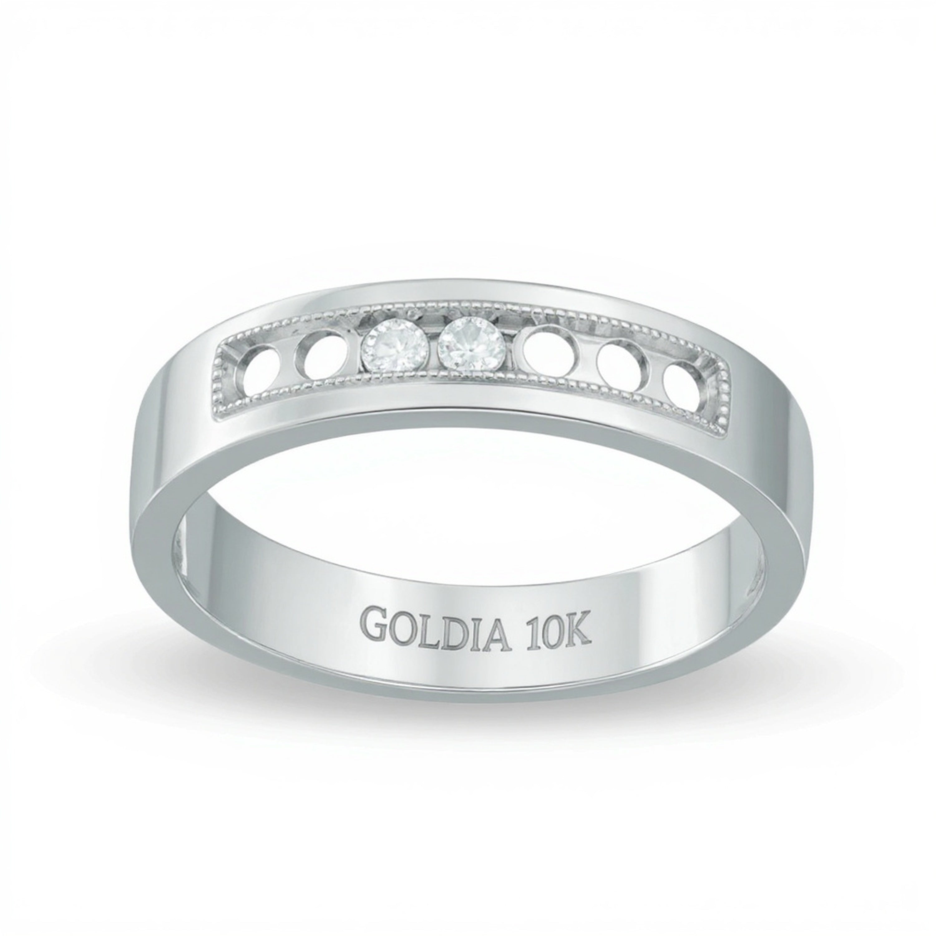 0.25 CT. TW Diamond Wedding Band in 10K White Gold