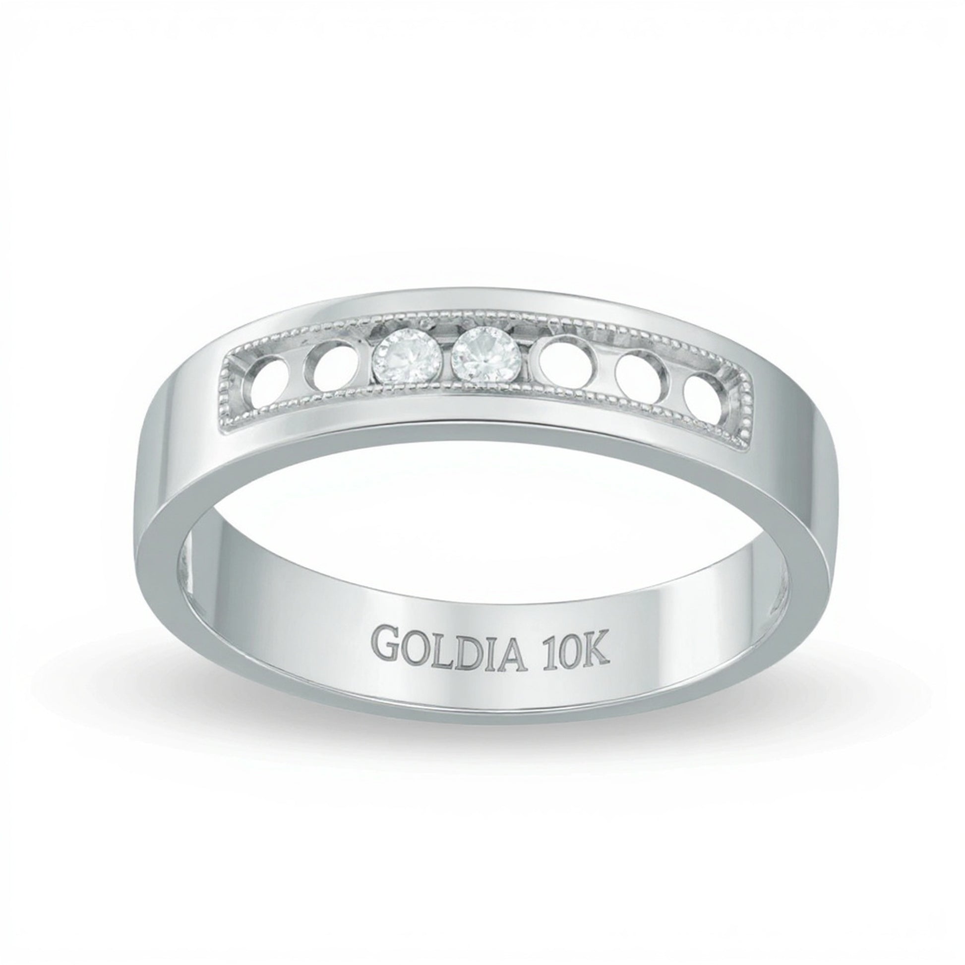0.25 CT. TW Diamond Wedding Band in 10K White Gold