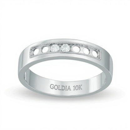0.25 CT. TW Diamond Wedding Band in 10K White Gold