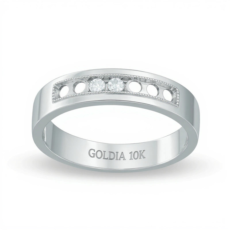 0.25 CT. TW Diamond Wedding Band in 10K White Gold