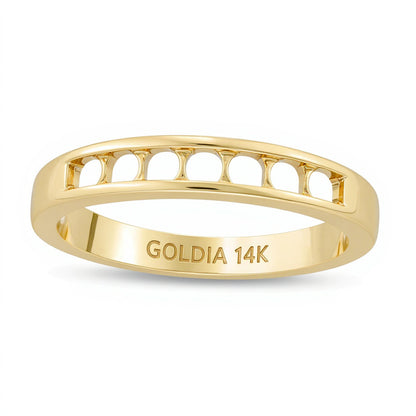 Blue Sapphire and 0.13 CT. TW Diamond Channel-Set Alternating Band in 14K Gold