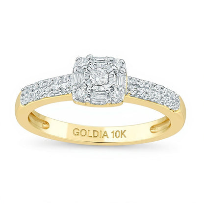 0.25 CT. TW Diamond Double Row Promise Ring in 10K Gold