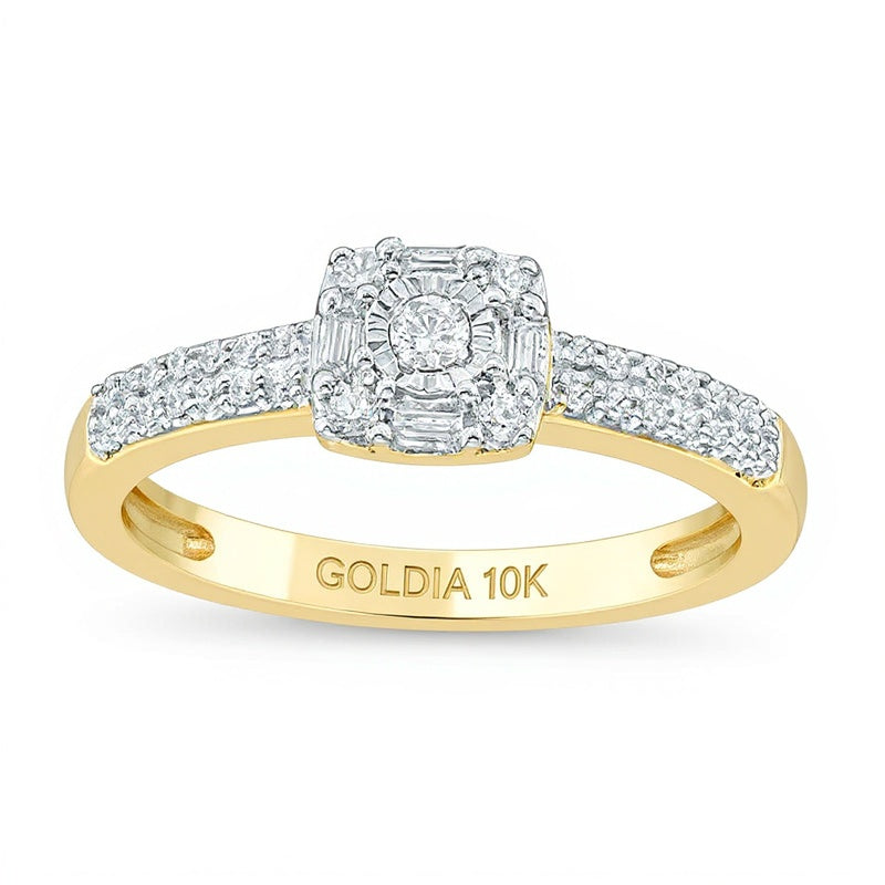 0.25 CT. TW Diamond Double Row Promise Ring in 10K Gold