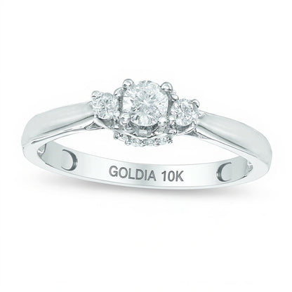 0.25 CT. TW Diamond Three Stone Engagement Ring in 10K White Gold