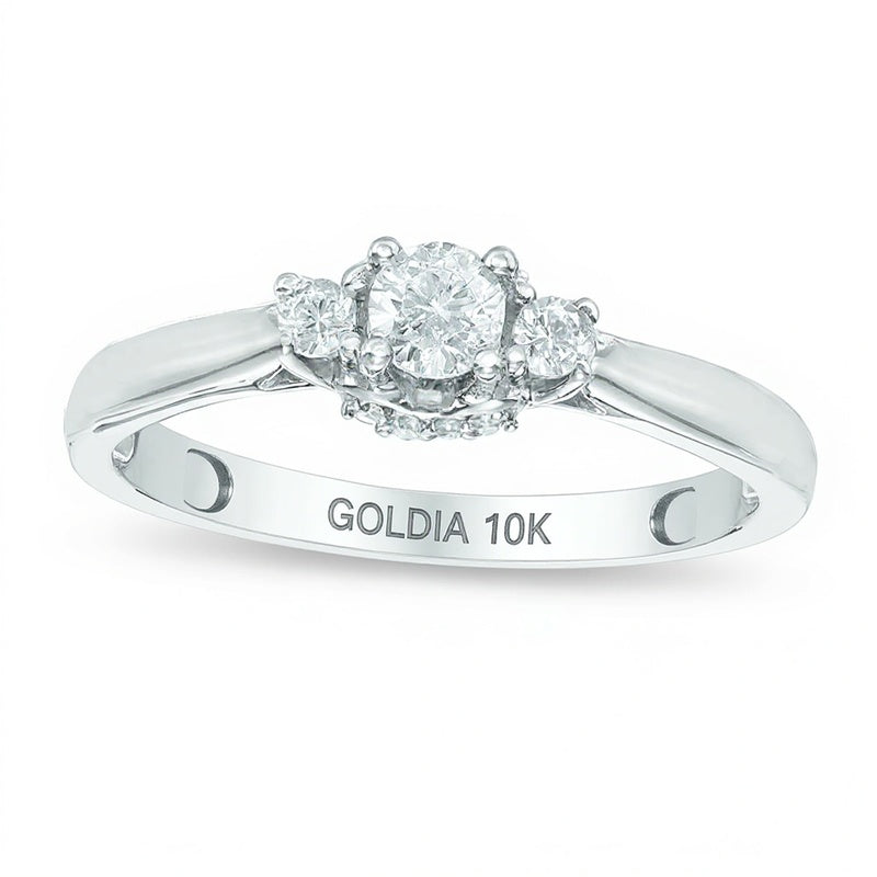 0.25 CT. TW Diamond Three Stone Engagement Ring in 10K White Gold