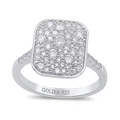 0.75 CT. TW Cushion Multi-Diamond Ring in Sterling Silver