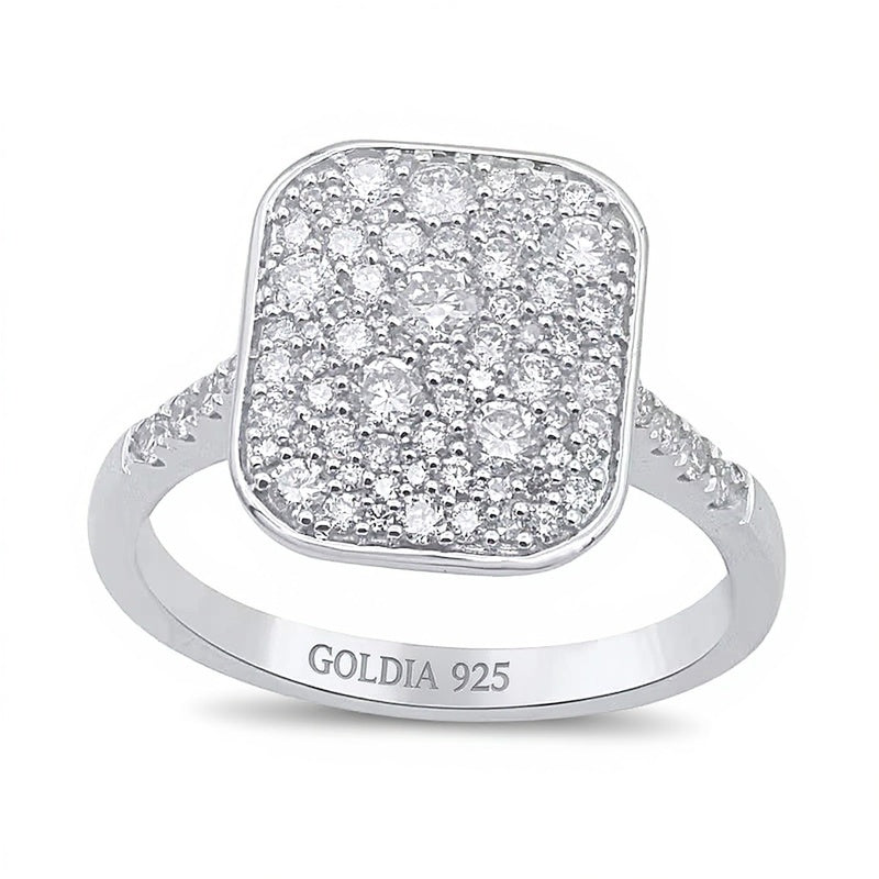 0.75 CT. TW Cushion Multi-Diamond Ring in Sterling Silver