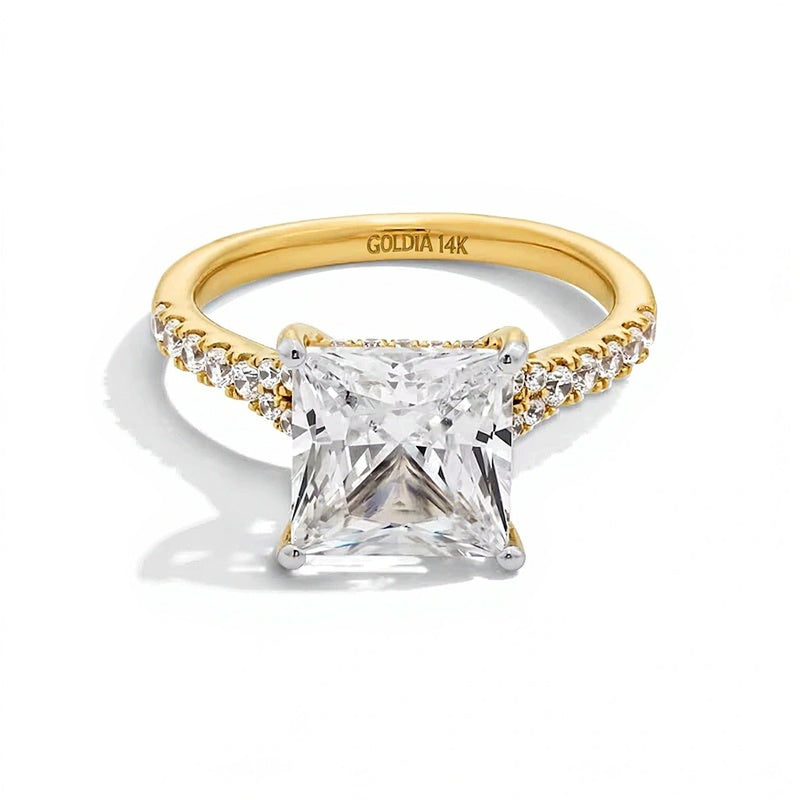 4.5 CT. TW Princess-Cut Lab-Grown Diamond Split Shank Engagement Ring in 14K Gold (F/SI2)