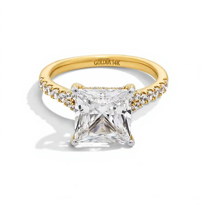 4.5 CT. TW Princess-Cut Lab-Grown Diamond Split Shank Engagement Ring in 14K Gold (F/SI2)
