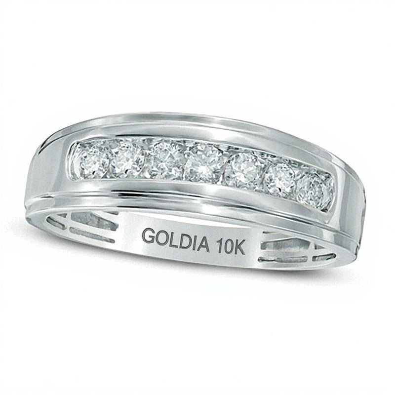 0.5 CT. TW Diamond Comfort Fit Band in 10K White Gold