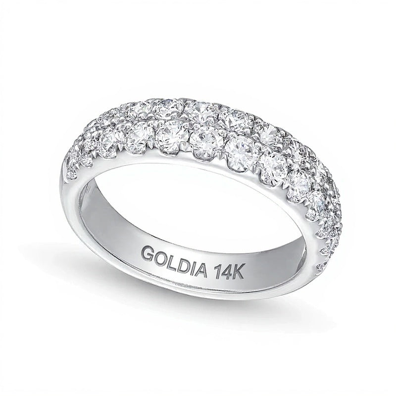 1.5 CT. TW Diamond Double Row Band in 14K White Gold (I/SI2)