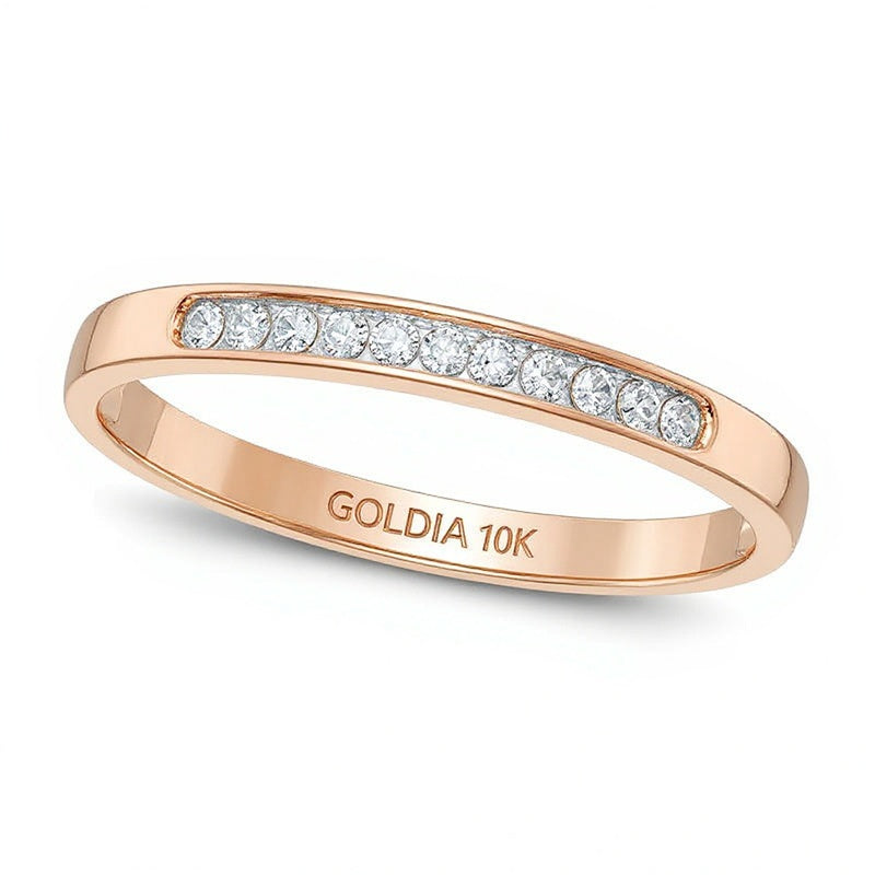 0.1 CT. TW Diamond Anniversary Band in 10K Rose Gold