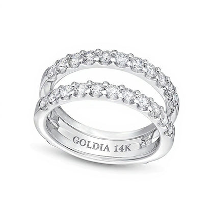 1.0 CT. TW Diamond-Lined Solitaire Enhancer in 14K White Gold