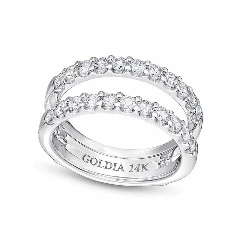 1.0 CT. TW Diamond-Lined Solitaire Enhancer in 14K White Gold