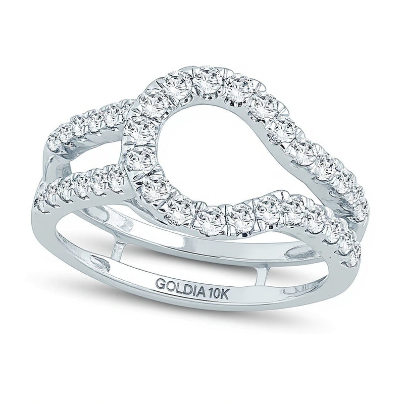 0.75 CT. TW Diamond Loop Frame Solitaire Enhancer in 10K White Gold