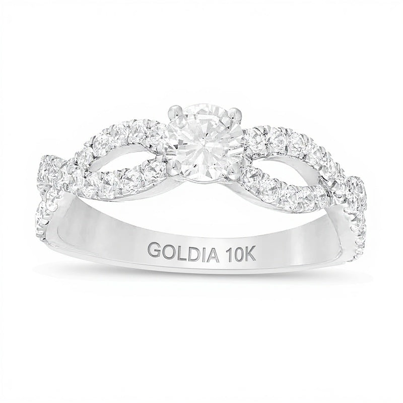 1.0 CT. TW Diamond Infinity Twist Shank Engagement Ring in 10K White Gold