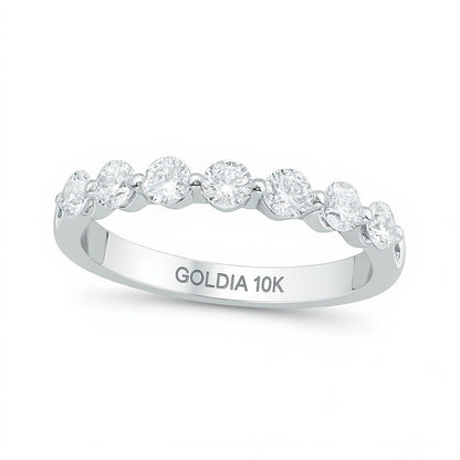 0.75 CT. TW Diamond Seven Stone Anniversary Band in 10K White Gold