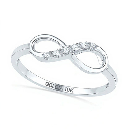 Diamond Accent Sideways Infinity Ring in 10K White Gold