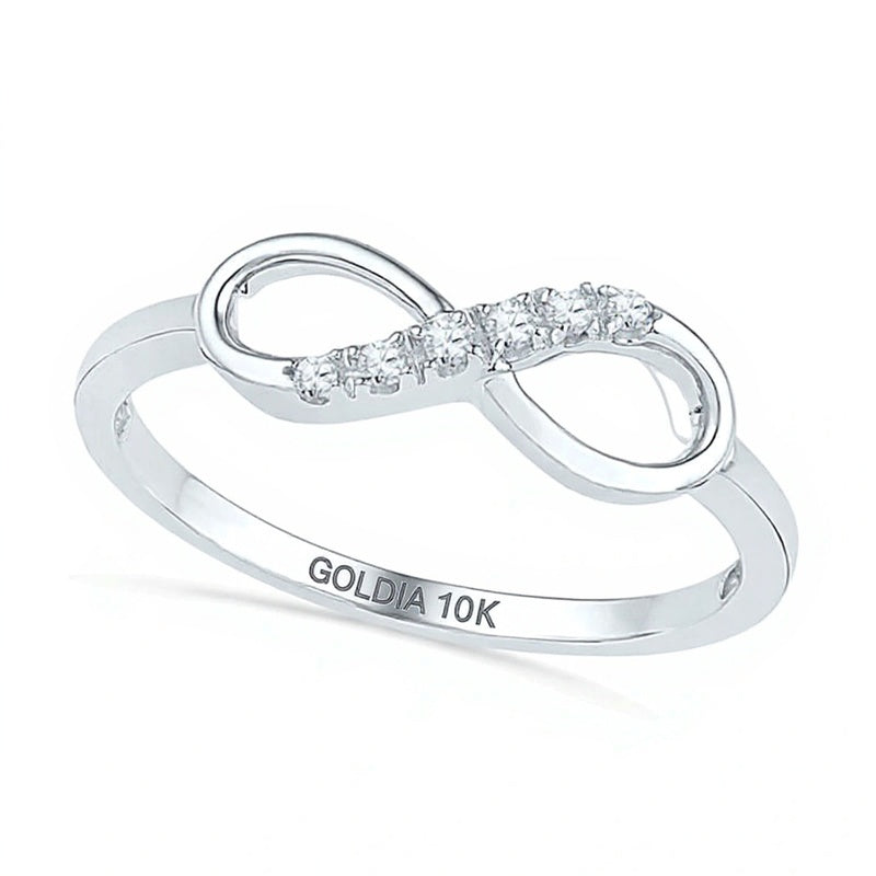 Diamond Accent Sideways Infinity Ring in 10K White Gold