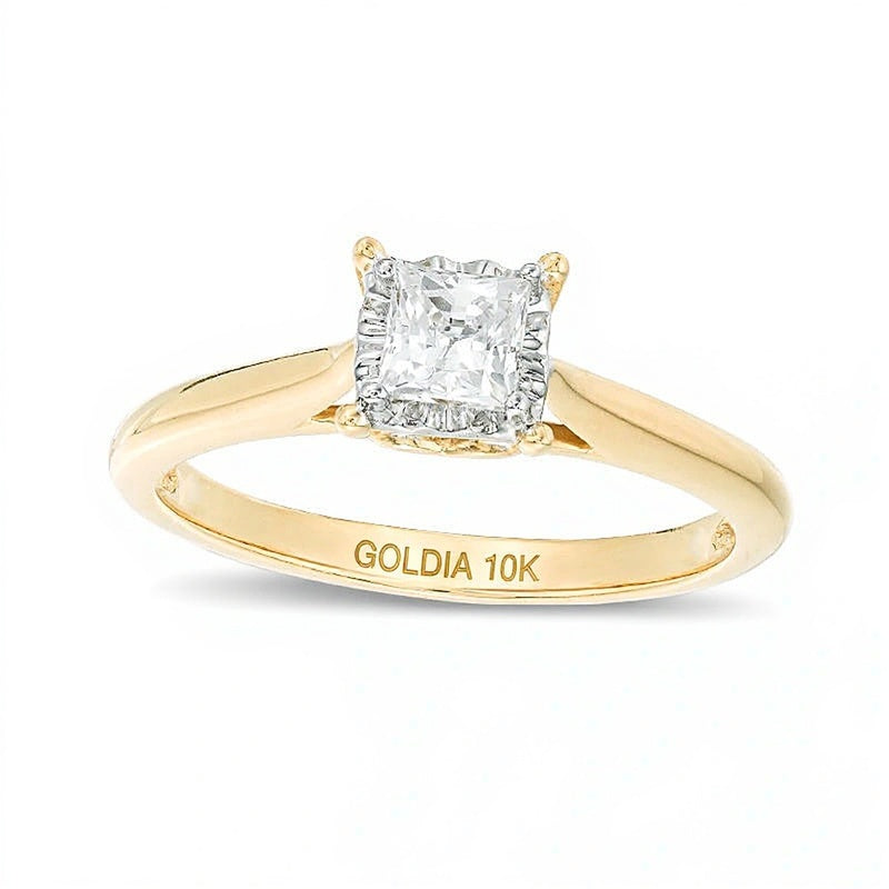 0.38 CT. Princess-Cut Diamond Solitaire Engagement Ring in 10K Gold