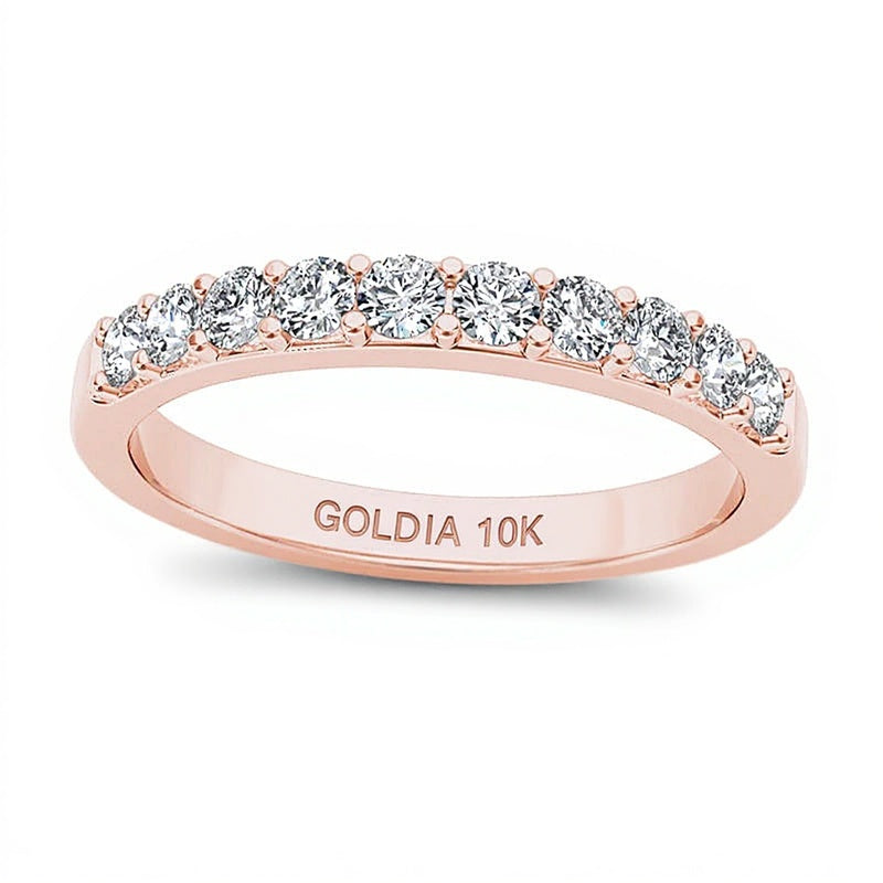 0.5 CT. TW Diamond Wedding Band in 10K Rose Gold