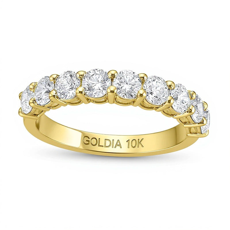 1.25 CT. TW Diamond Nine Stone Band in 10K Gold (I/I2)