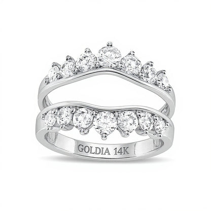 1.5 CT. TW Diamond Crown Solitaire Enhancer in 14K White Gold
