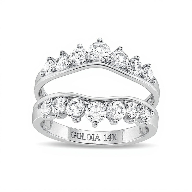 1.5 CT. TW Diamond Crown Solitaire Enhancer in 14K White Gold
