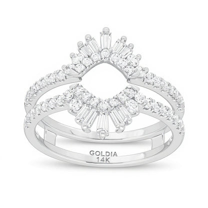 0.75 CT. TW Diamond Starburst Solitaire Enhancer in 14K White Gold