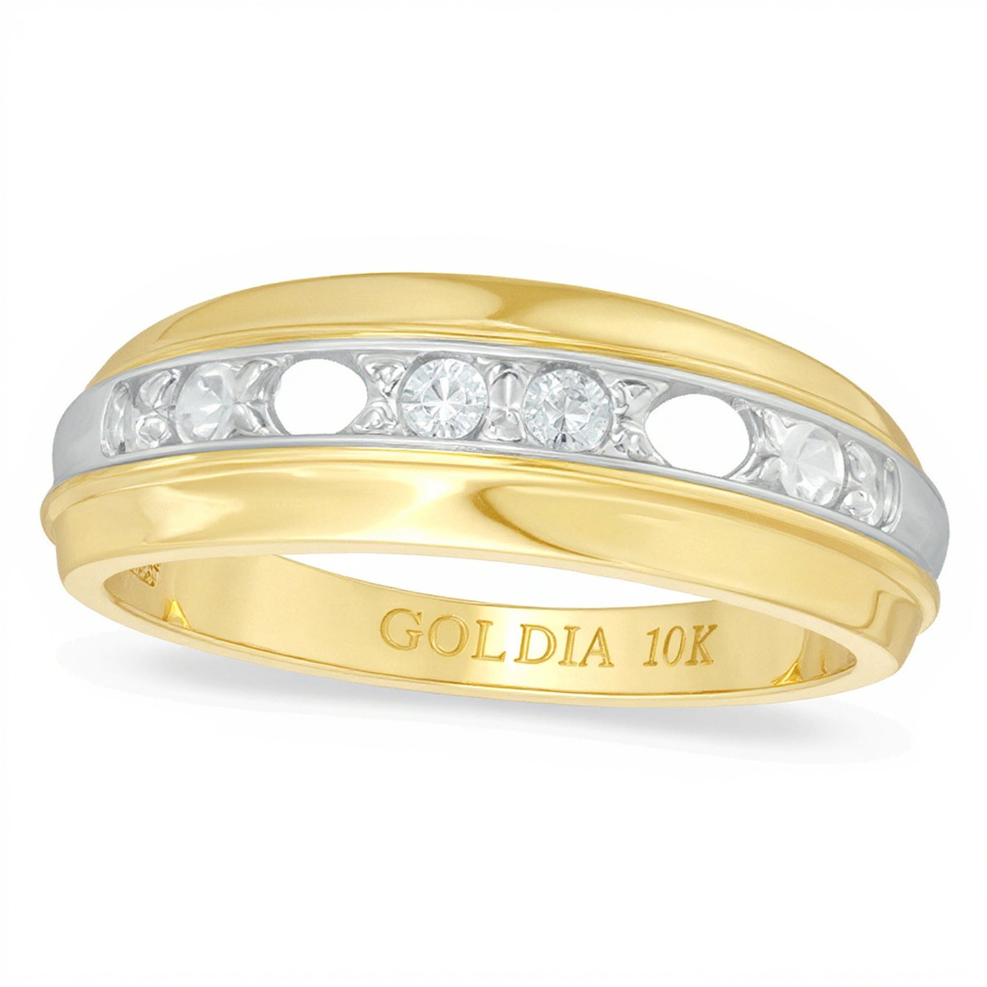 0.25 CT. TW Diamond Five Stone Wedding Band in 10K Gold