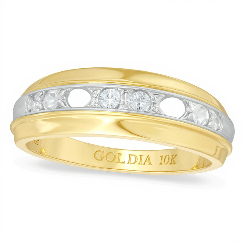 0.25 CT. TW Diamond Five Stone Wedding Band in 10K Gold