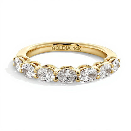 1.0 CT. TW Oval Lab-Grown Diamond Seven Stone Anniversary Band in 14K Gold (F/VS2)