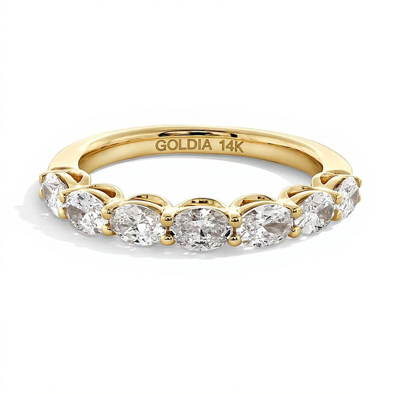 1.0 CT. TW Oval Lab-Grown Diamond Seven Stone Anniversary Band in 14K Gold (F/VS2)