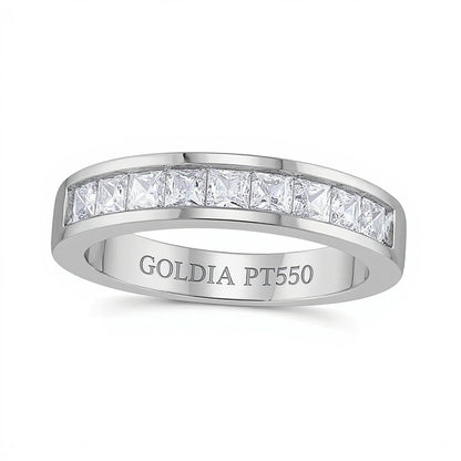 1.0 CT. TW Princess-Cut Diamond Nine Stone Wedding Band in Platinum (H/VS2)