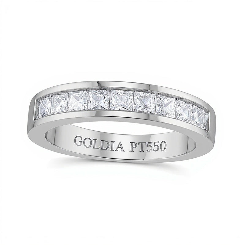 1.0 CT. TW Princess-Cut Diamond Nine Stone Wedding Band in Platinum (H/VS2)