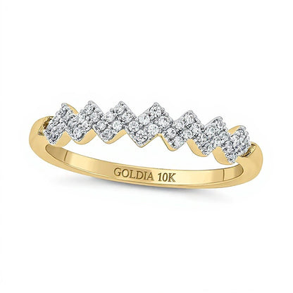 0.17 CT. TW Diamond Zig-Zag Stackable Band in 10K Gold