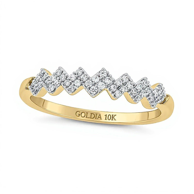 0.17 CT. TW Diamond Zig-Zag Stackable Band in 10K Gold