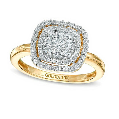 0.5 CT. TW Multi-Diamond Frame Ring in 10K Gold