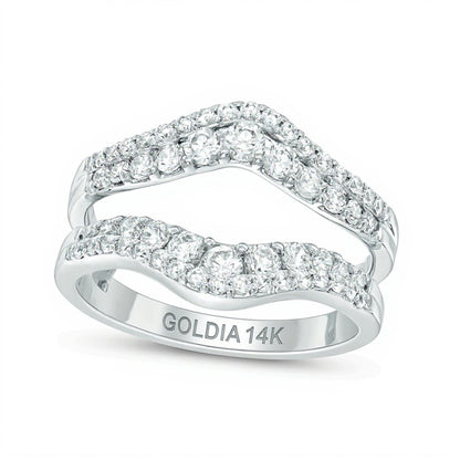 1.0 CT. TW Diamond Chevron Solitaire Enhancer in 14K White Gold