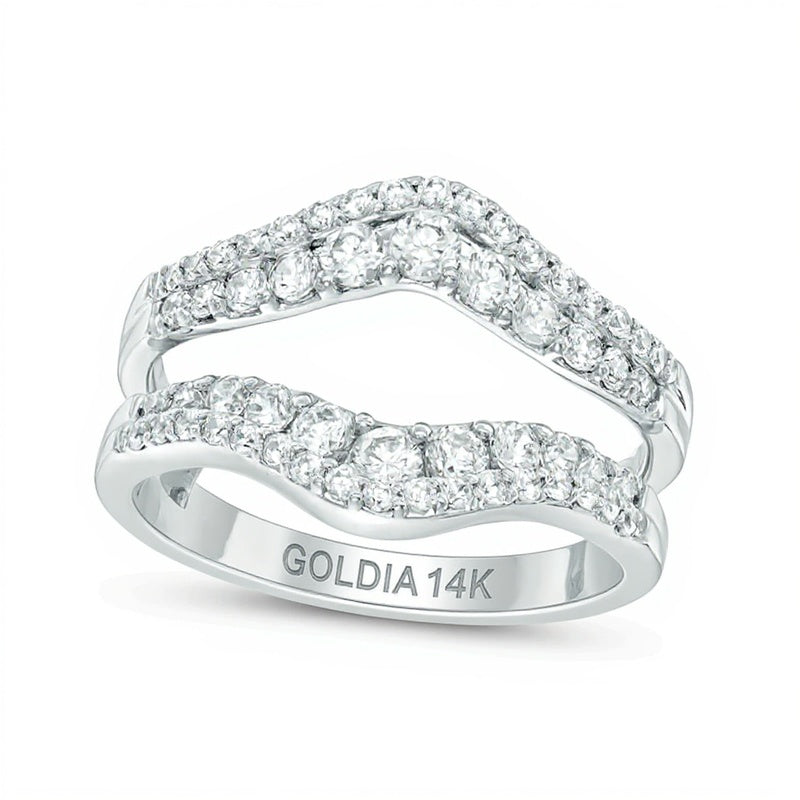 1.0 CT. TW Diamond Chevron Solitaire Enhancer in 14K White Gold