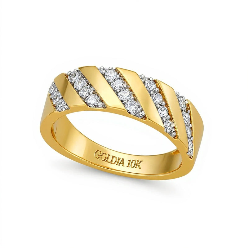 0.33 CT. TW Diamond Slant Row Band in 10K Gold