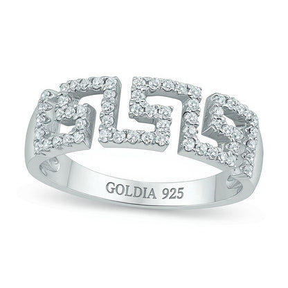 0.33 CT. TW Diamond Greek Key Cutout Ring in Sterling Silver